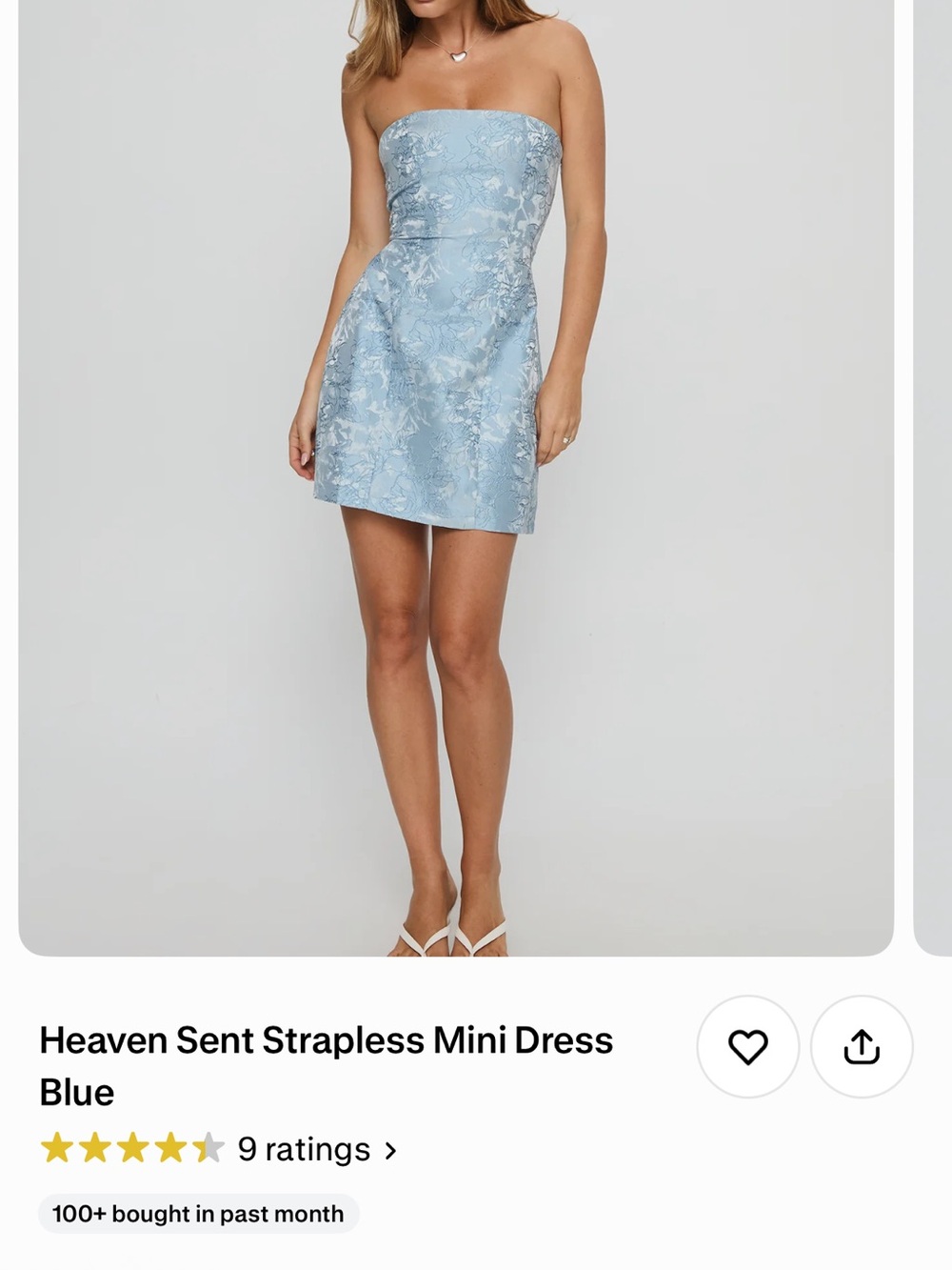 Princess Polly Light Blue Strapless Mini Dress (10)